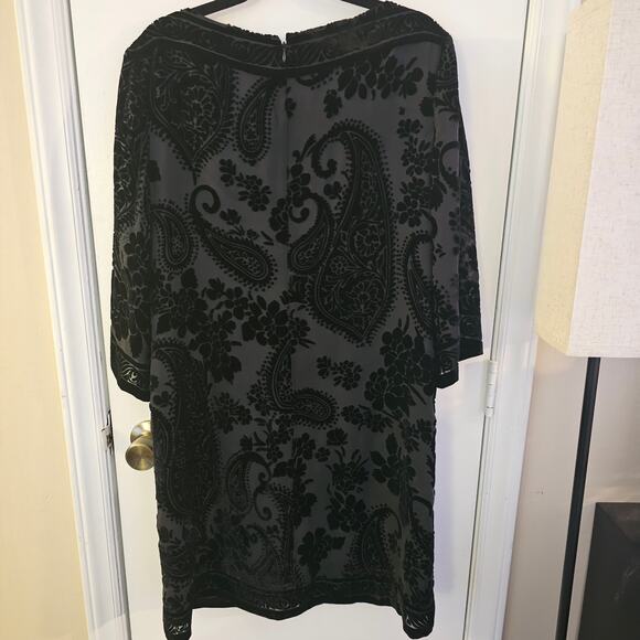 Morgan McFeeters Silk Blend Paisley Velvet Burnout Dress Size 10 Elegant Event - Picture 5 of 7